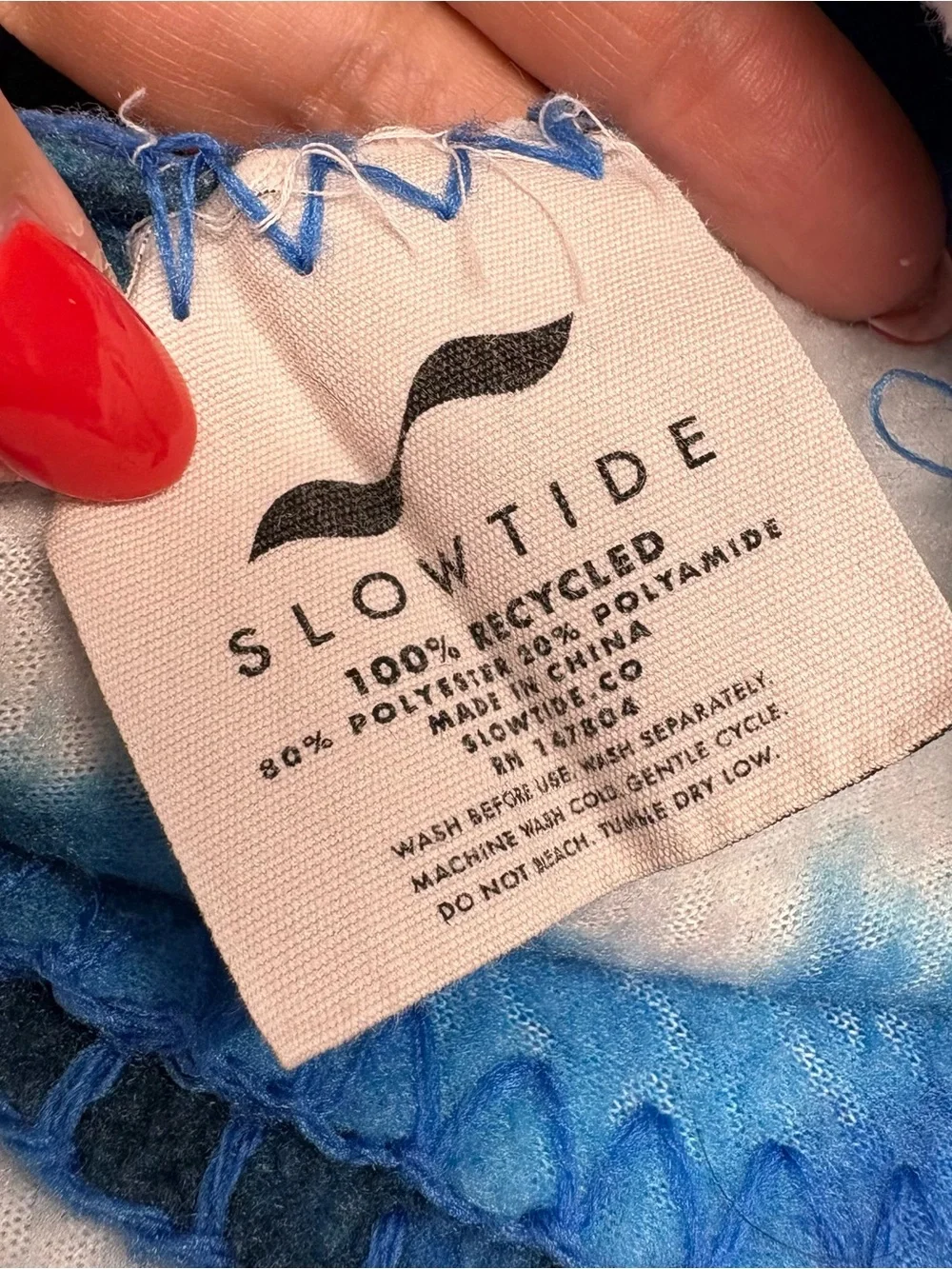 Slowtide Blue Tie-Dye Fleece Throw Blanket